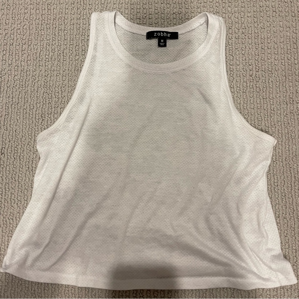 Women’s White Flowy Tank